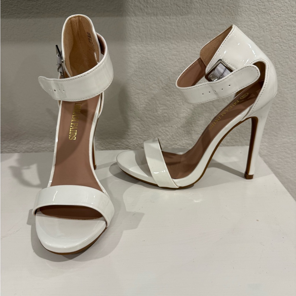 Elegant White High Heel Sandals